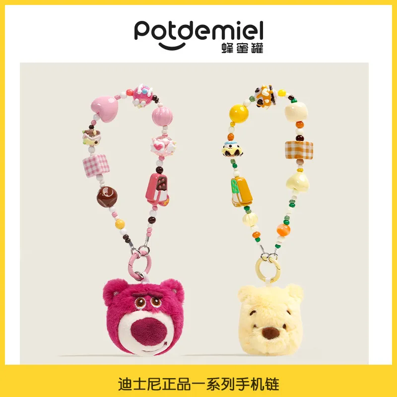 Original Potdemiel Disney Stitch Plush Phone Chain Wrist Strap Pendant Keychain Bag Charm Gift Collection Toy view 4