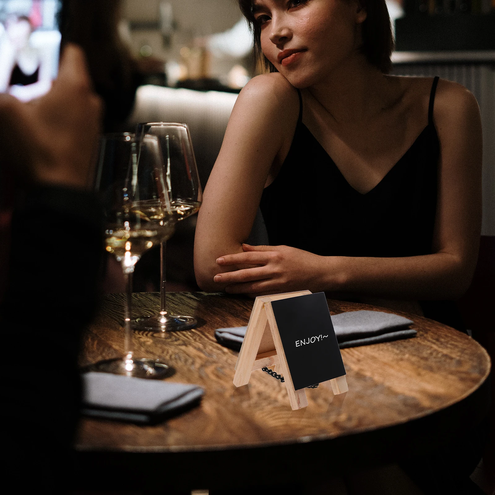 

1Pcs Mini Chalkboard Double Side Wooden Standing Blackboard Perfect for Messages Drawing Wedding Party Birthday Restaurant