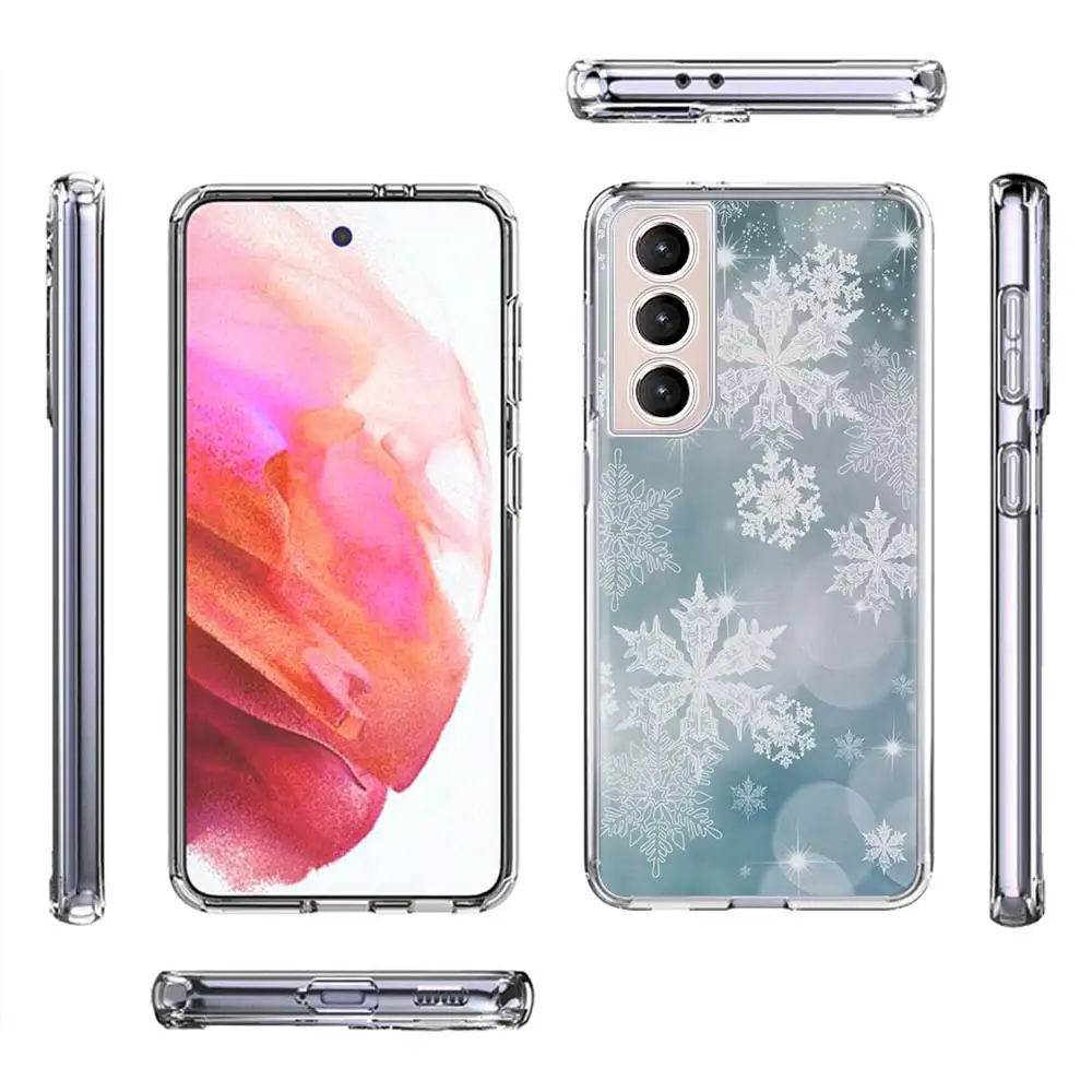 Winter Snowflake Soft Silicone Phone Case For Samsung Galaxy S24 S23 S22 Ultra S21 S20 FE S10 Plus S10E S9 S8 + Cover Capa