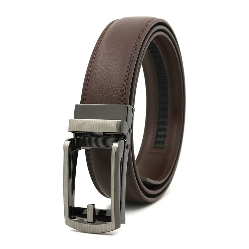 Leder-Klickgürtel für Herren und Damen, 3,1 cm, mit hochwertiger Legierung, automatischer Schnalle, Unisex, klassische Business-Gürtel für Jeans – Detail 9