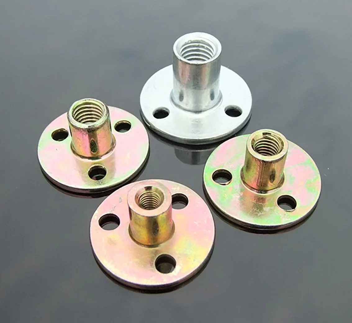 2Pcs Flange Motor Shaft Coupling Three-hole Nut M6 M8 M10 M12 Iron Plate Nut For Boat Car Model Airplane