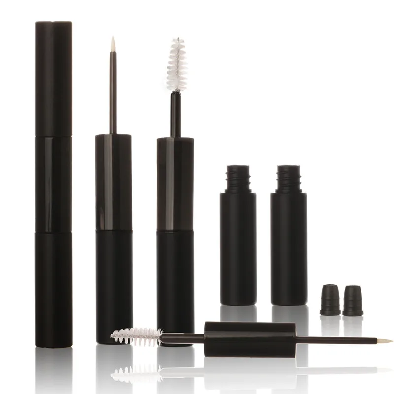 

5ml*2 Empty black double-end mascara cream eyeliner tube 10ml 2 in1 mascara Eyelash growth liquid double headed tube