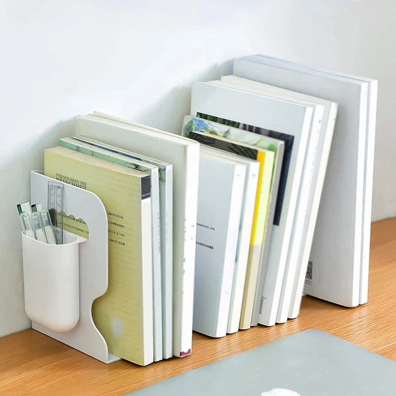 Expandable Bookend Adjustable Desktop Bookshelf With Pen Holder For Office School Home Desk