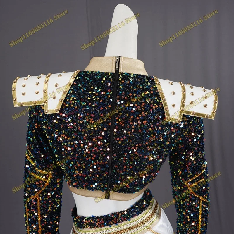 KPop شيطان الصيادين تأثيري رومي زوي ميرا زي شعر مستعار للأطفال أسود ذهبي بدلة رائعة حفلة الهالوين لعب الأدوار الزي