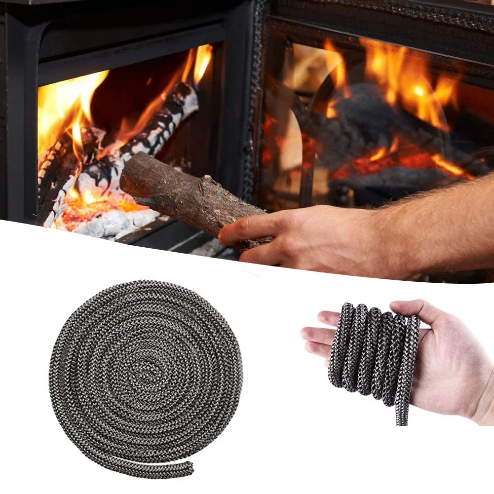 Sealing Cord Fiberglass Rope Seal Stove Door Cord Gasket 8/10/12/14/16mm Black Fiberglass For Chimney Fireplace