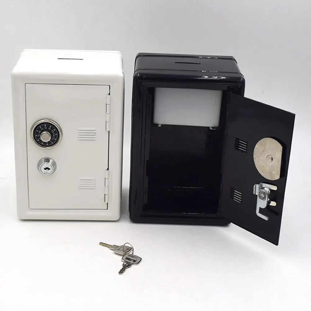

1Pcs Box Premium Iron Money Container Creative Lock Design Home Office Decor Gift for All Ages Money Box