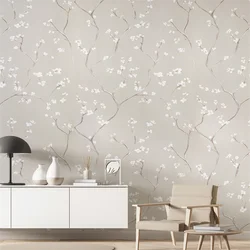 Chinese non-woven garden plum wallpaper Non self adhesive living room bedroom background wall paper home decor papel de parede