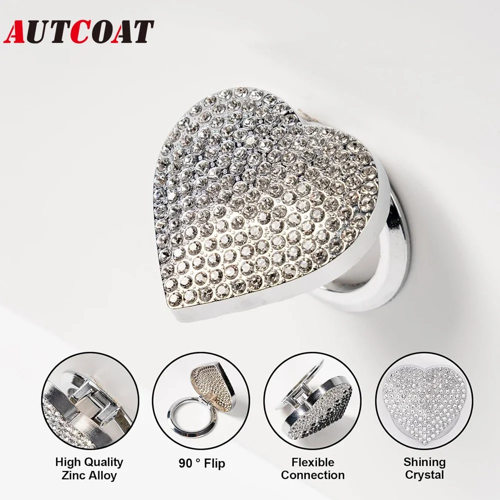 Car Engine Start Stop Button Cover, Anti-Scratch Car Button Decoration Ring, Bling Push Start Button Ignition Protective Cover