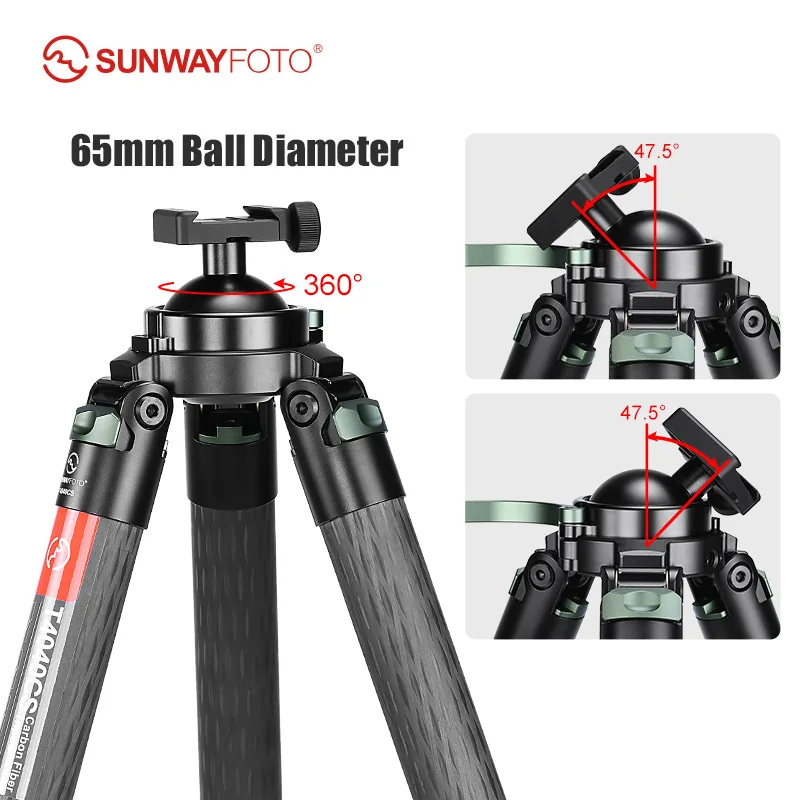 SUNWYAFOTO T4040CS Hunting Tripod for Shooting Rifle Stand Carbon Fiber,40mm,4 Sections,load 88lbs(40kgs)