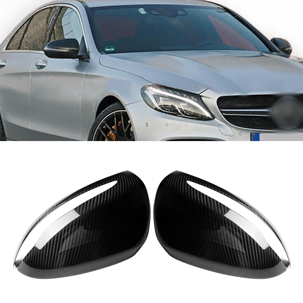 1 Pair RHD Car Rearview Mirror Cap Cover Real Carbon Fiber For Mercedes Benz W205 W222 S-Class 2015 2016 2017 2018 2019