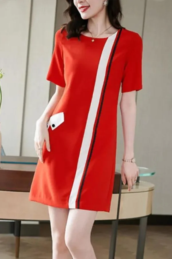 

2025 New Women Summer Casual and Fashionable Loose and Versatile Straight Dress