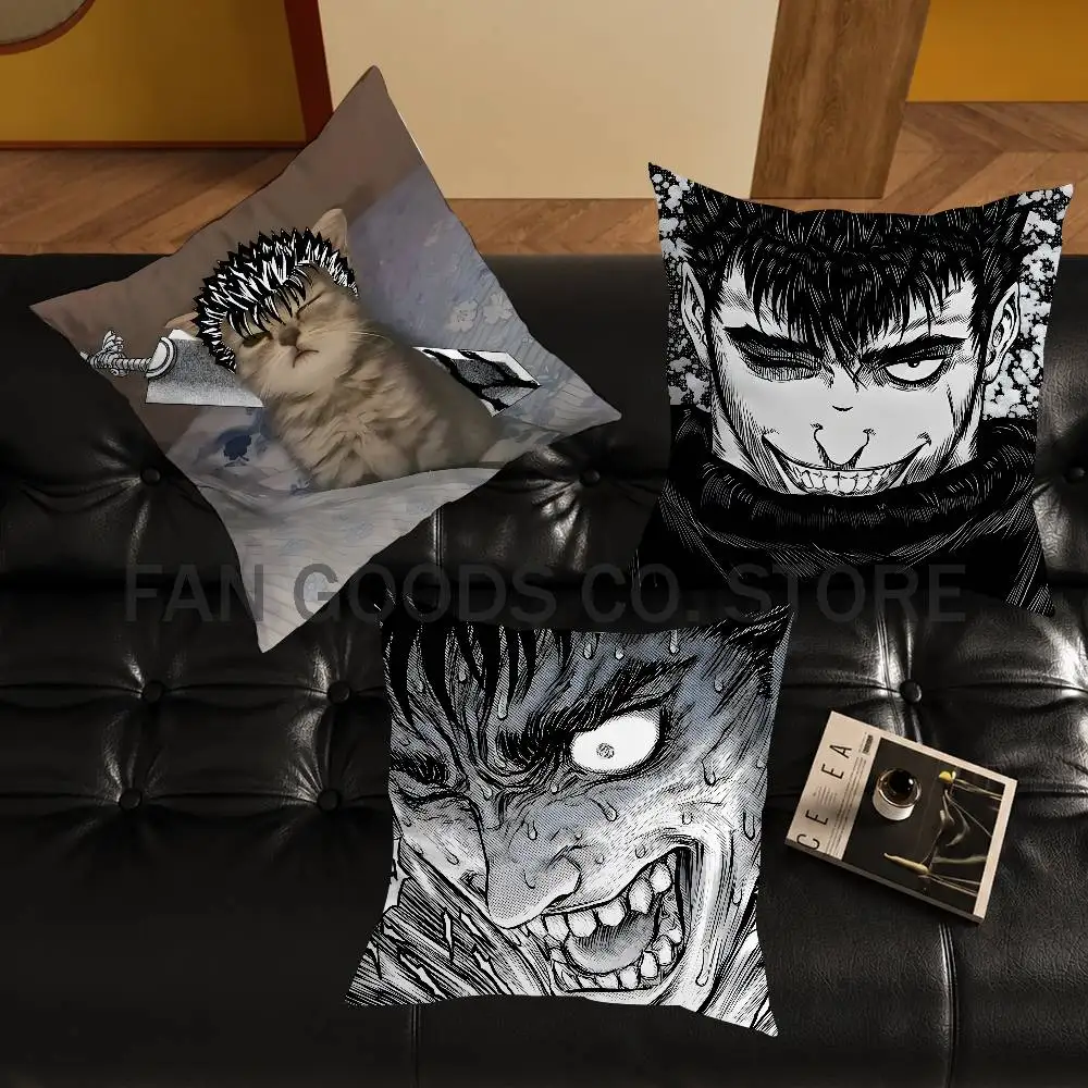 B-Berserk Japanese Anime Cushion For Bedroom Car Coffee Shop Room and Living Room Sofa Decorative Pillow Cover Case