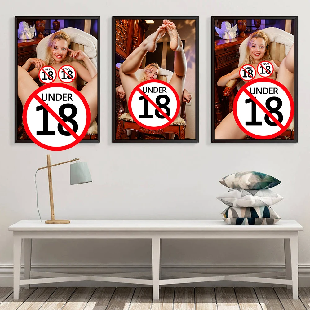 Sexy Nude Girl Uncensored Big Ass Pussy Canvas Painting Posters and Print Wall Art for Boy's Room Gift Home Decoration Interior