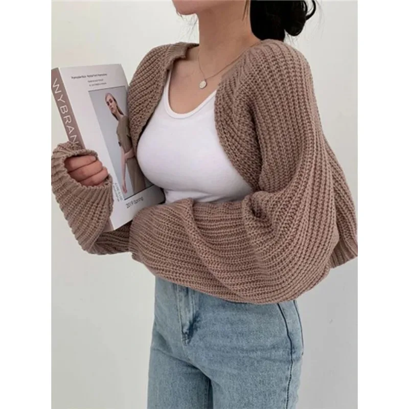 Colorfaith SWC1653 New 2023 Chic Korean Fashion Short Cardigans Knitted Poncho Women Summer Elegant Vintage Minimalist Lady Tops