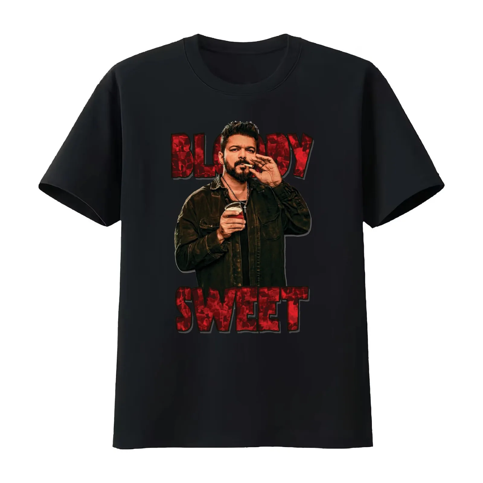 Bloody Sweet T-Shirt Summer Casual Cotton Tee Oversized Streetwear Tops Vintage Graphic Print Loose Fit Short Sleeve