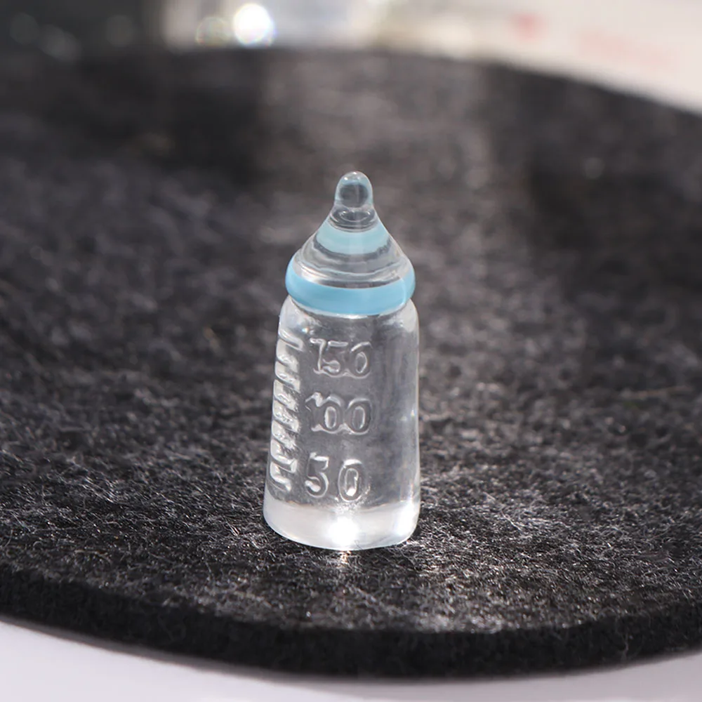 5pcs Baby Bottle Model Simulation Mini Milk Bottle DIY Toy Colorful DIY Mini Pacifier Bottle Cute Resin