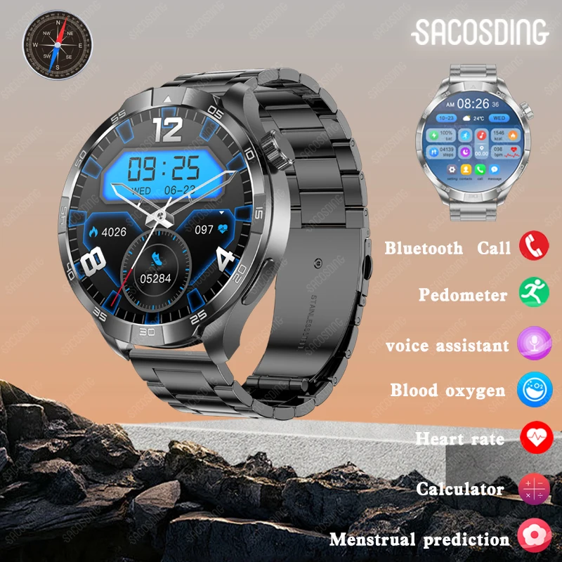 

BT Call Men Women Heart Rate Compass Waterproof Watches Blood Pressure Fitness ForHUAWEI smart watch All Day Health Monitoring