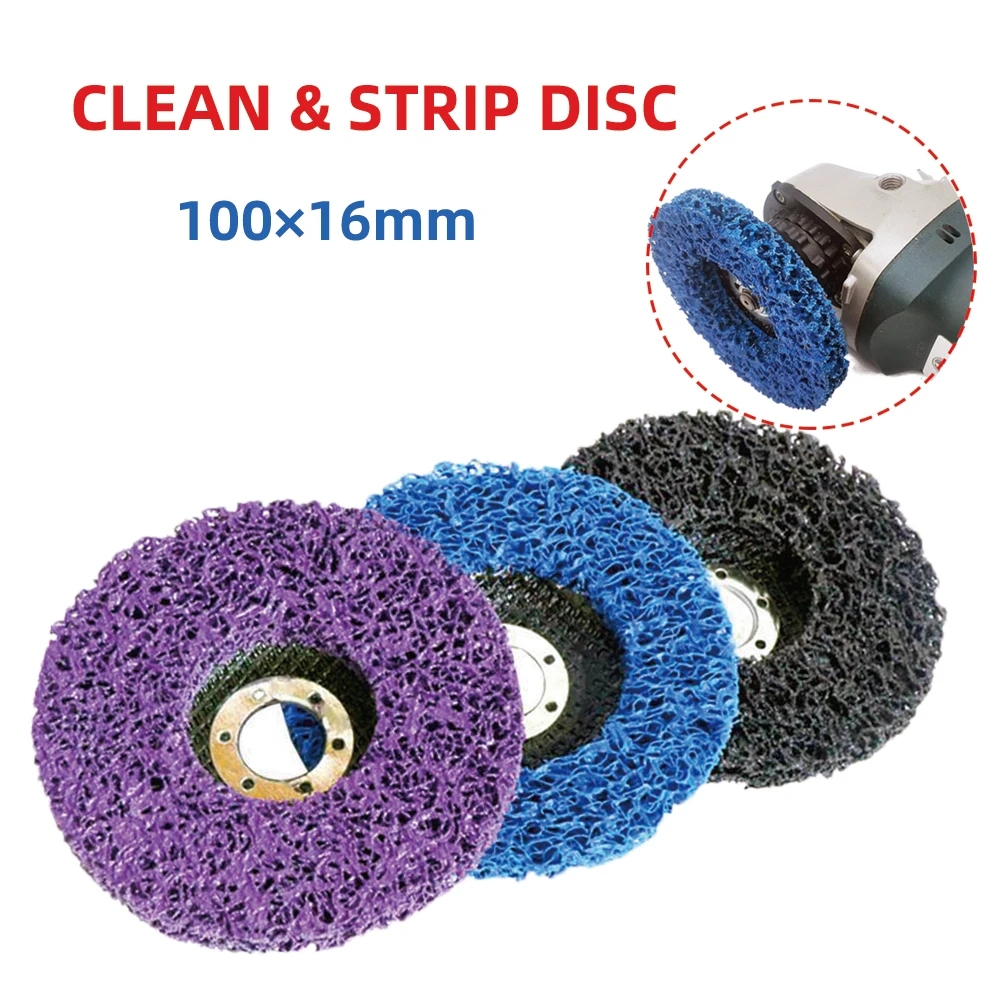 

100*16MM Strip Discs Stripping Wheel for Angle Grinder 40Grit Clean Remove Paint Coating Rust Welds Oxidation, Black,Blue,Purple