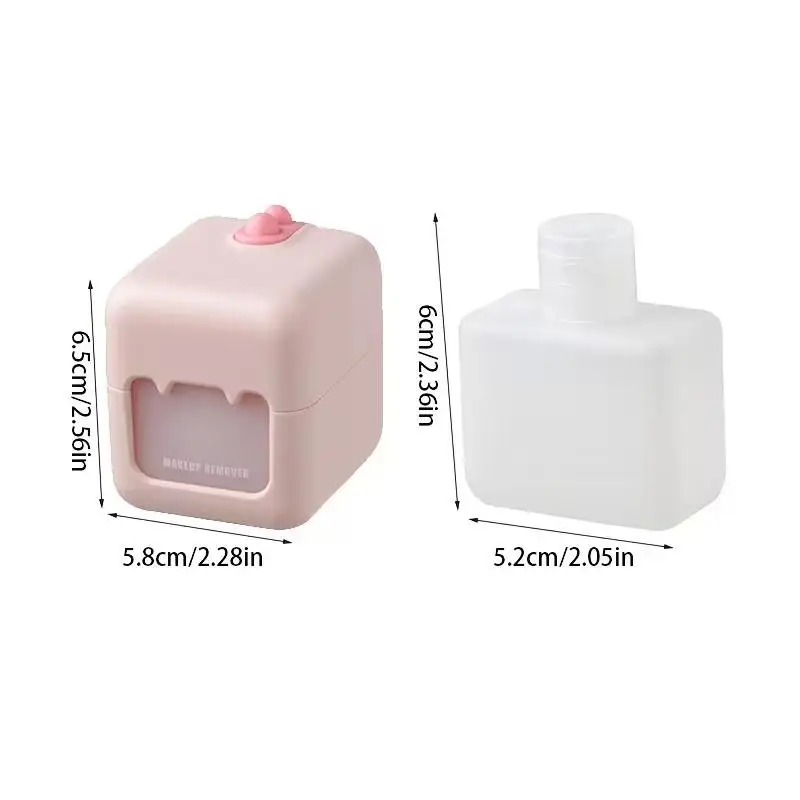 2-in-1 tragbarer Reise-Make-up-Entferner, Unterflasche, auslaufsicher, wasserdicht, Aufbewahrung für Flüssigkeiten und Wattepads, multifunktionale Aufbewahrungsbox – Detail 8
