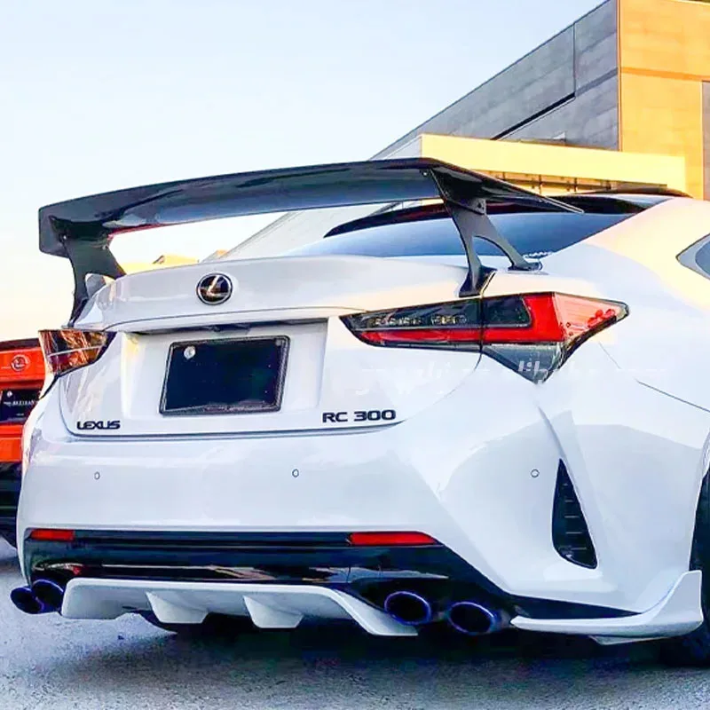 

Углеродное волокно для 2018-2020 Lexus RC200 300 комплект кузова задний бампер диффузор спойлер губа Багажник крыло кузов комплект разделитель крышка отделка