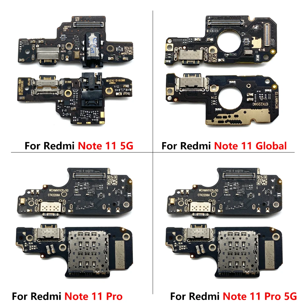 20Pcs，Tested NEW USB Charger Charging Port Socket Connector Micro Board Flex For Xiaomi Redmi Note 11 4G Global 11S 11 Pro 5G