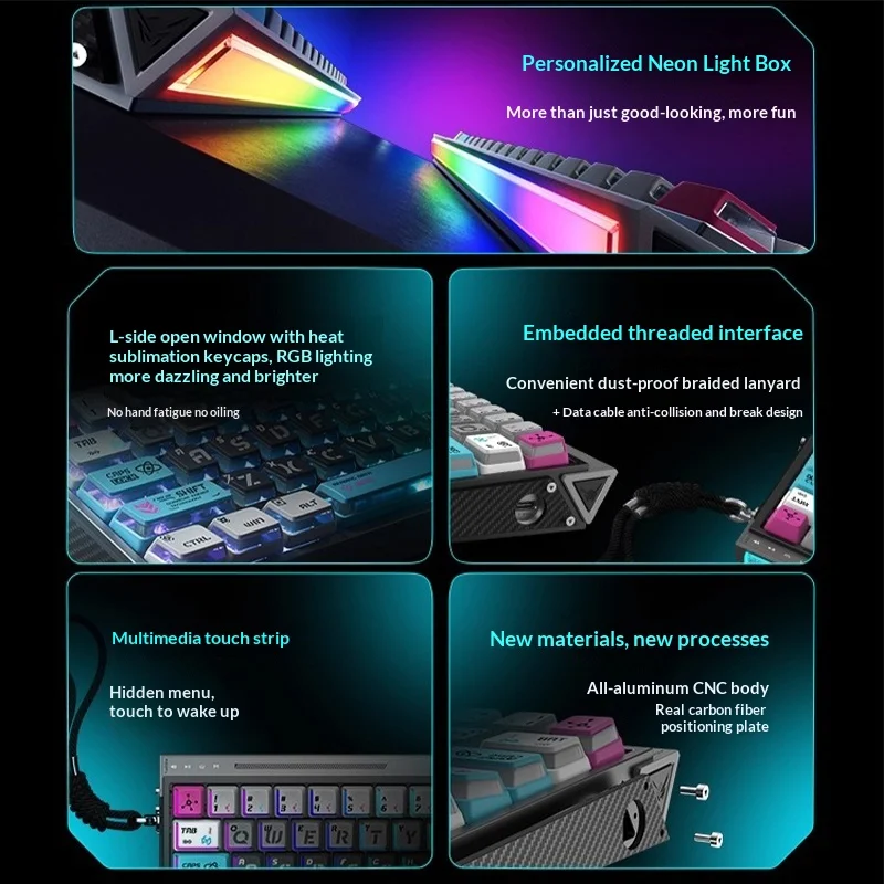 ANTGAMER AGK68 Magnetic Switch Keyboard Game 8kHz RGB Thermal Sublimation Aluminum Carbon Fiber Board FPS Esports PC Equipment