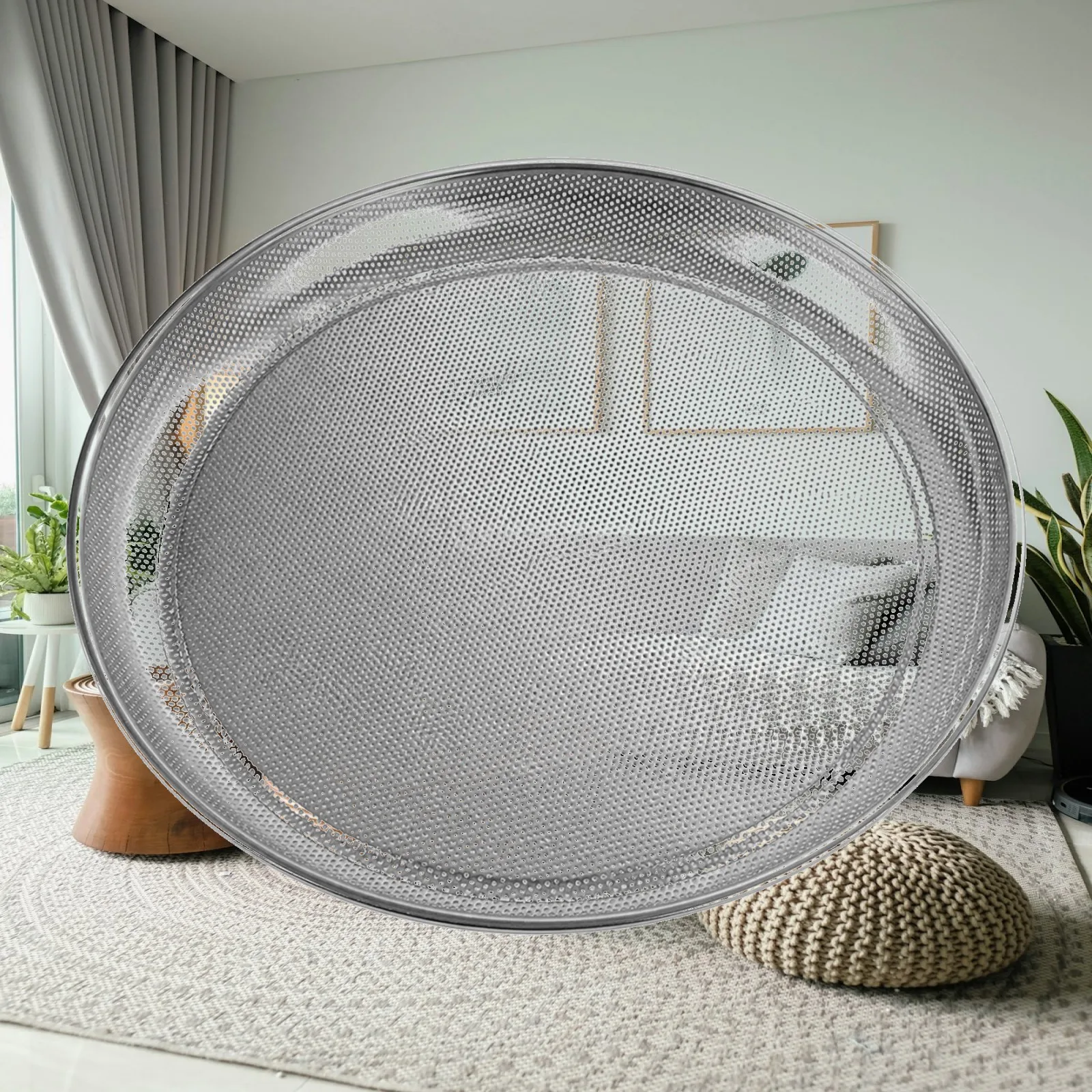 Stainless Steel Sieve Corrosion-Resistant Perforated Sifting Tray Sand Sifter Reusable Fine Mesh Strainer Mirror-Polished