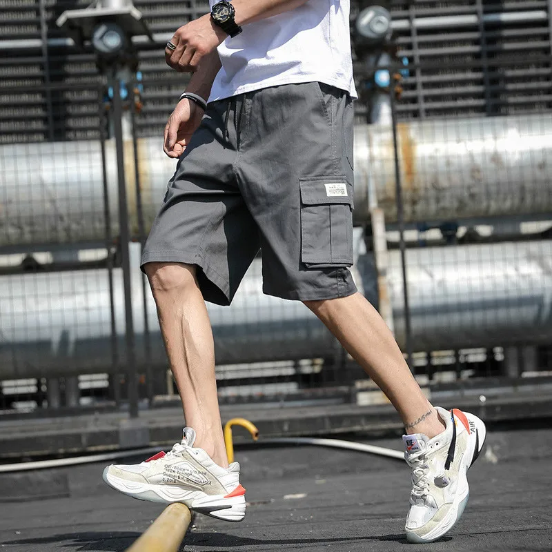 

Мужские камуфляжные шорты-карго с завязками и множеством карманов, повседневные модные шорты для активного отдыха, доступны в различных цветах