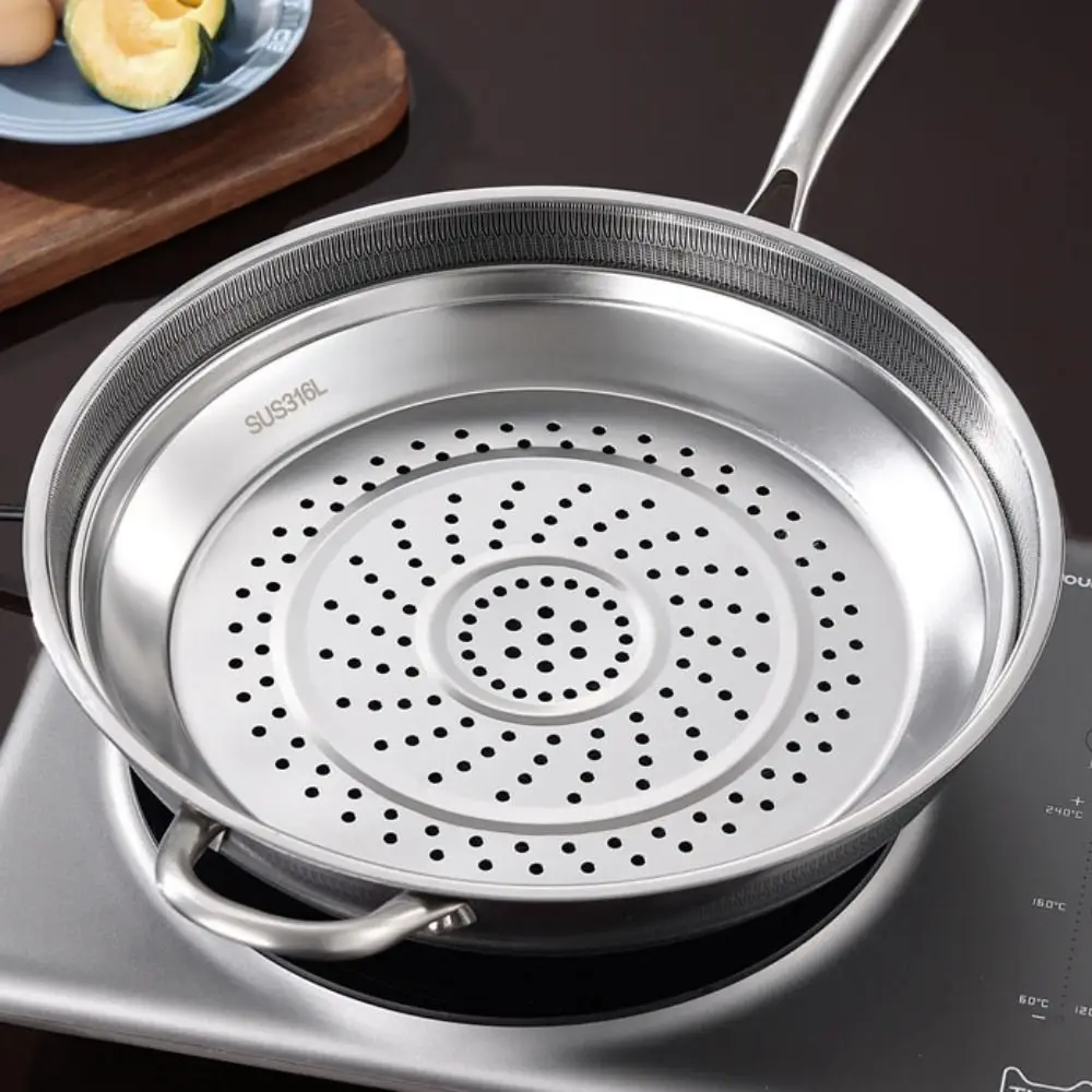 

Cooker Rack Stainless Steel Wok Steamer Deepen Rust-proof Pot Steaming Tray Professional Large Size Steaming Basket Steamed Buns