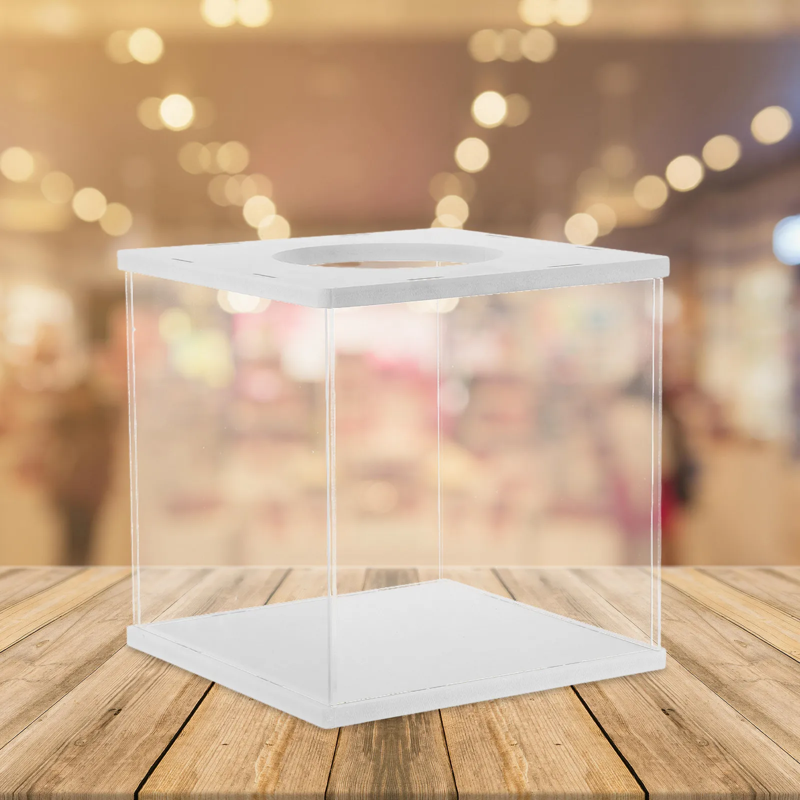 

Square Raffle Box Transparent Acrylic Ballot Box With Slot For Voting Donation Fundraising Storage Container Tickets Cash