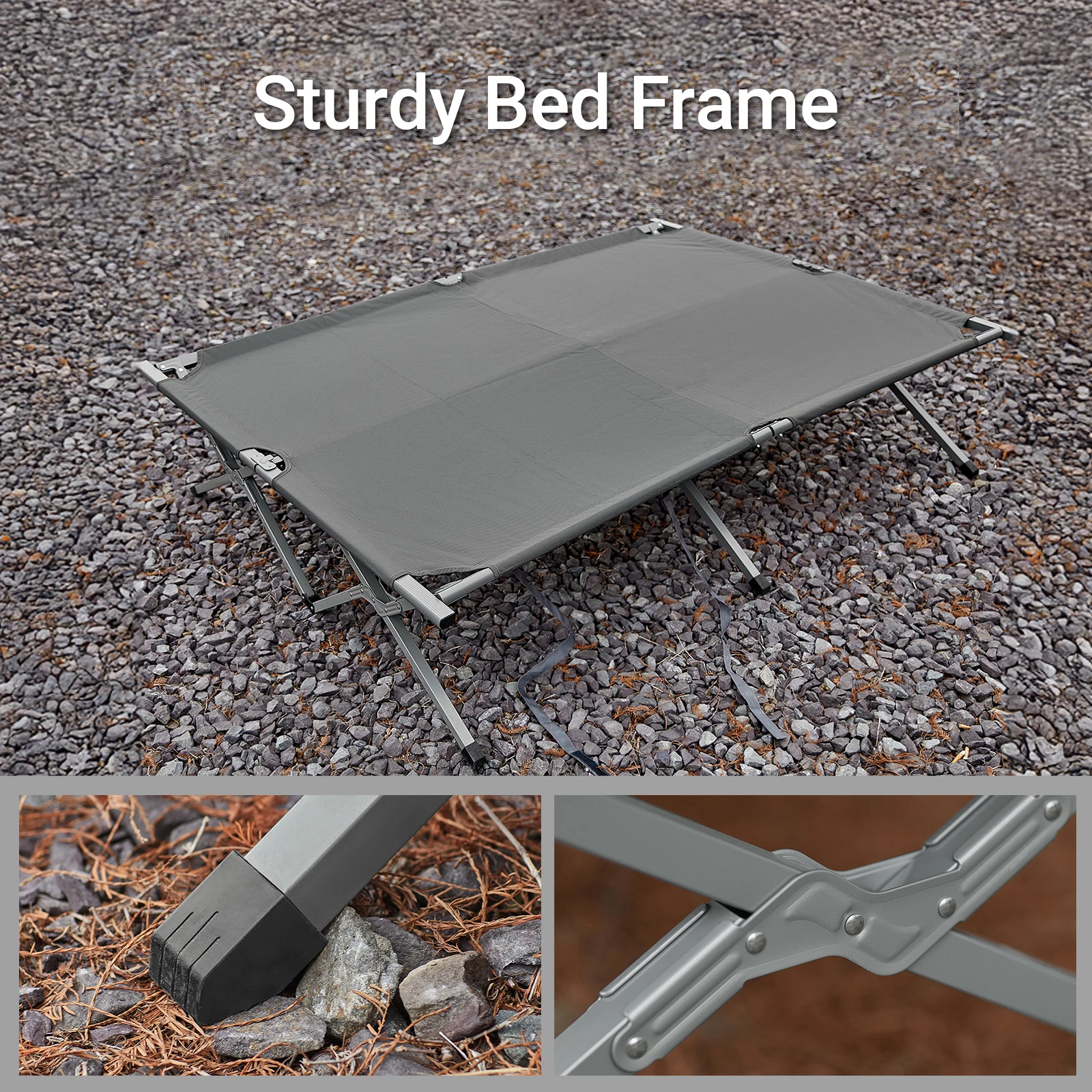 SoBuy OGS60-L-HG Survival-Zelt Feldbett mit Zelt Feldbett 4 in1 Camping Set mit Schlafsack und Zubehör Zelt 2 Person – Detail 7