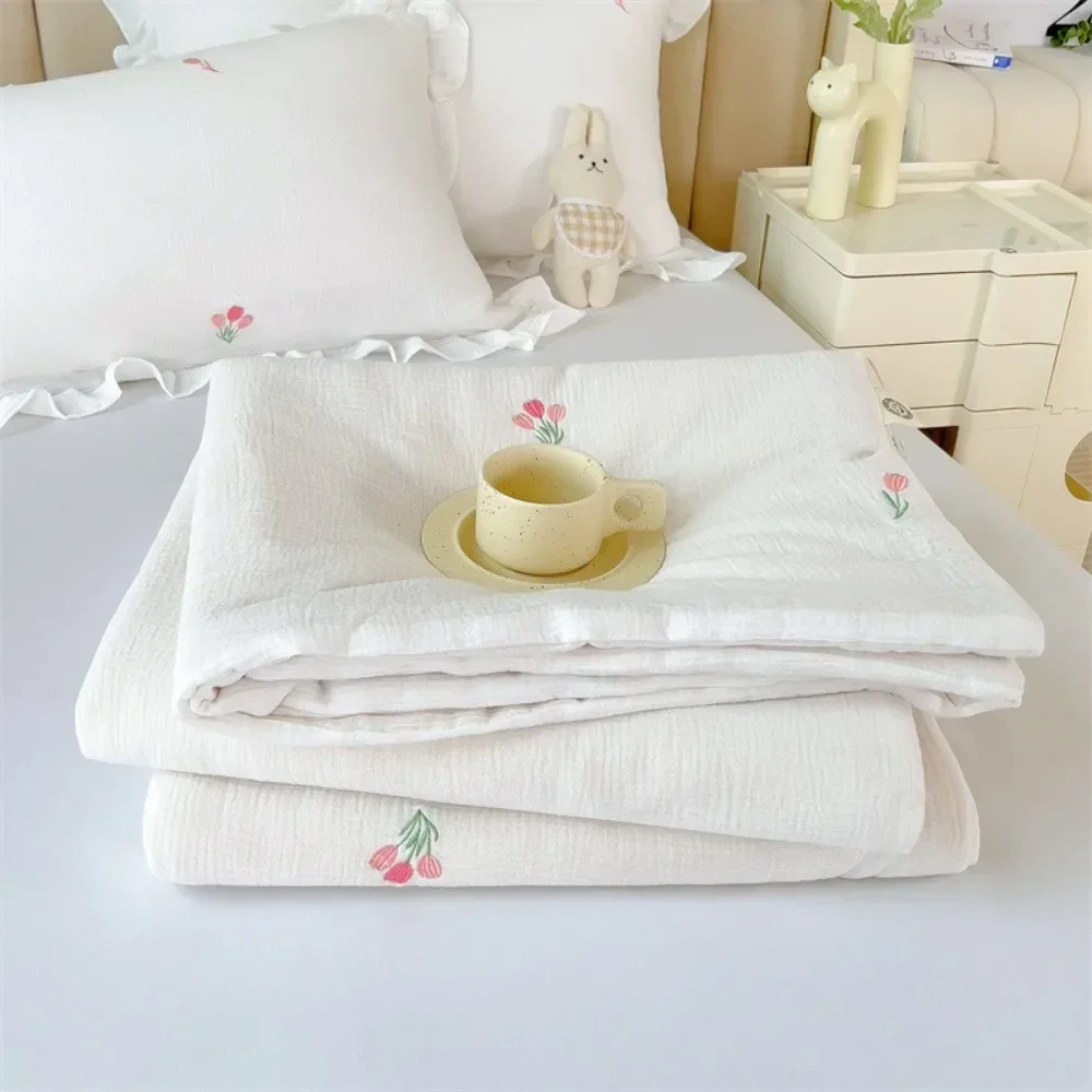 100% High-quality Pure Cotton Summer Cool Quilt with Soybean Fiber Filling Moisture Absorbing Breathable Soft and Comfortable