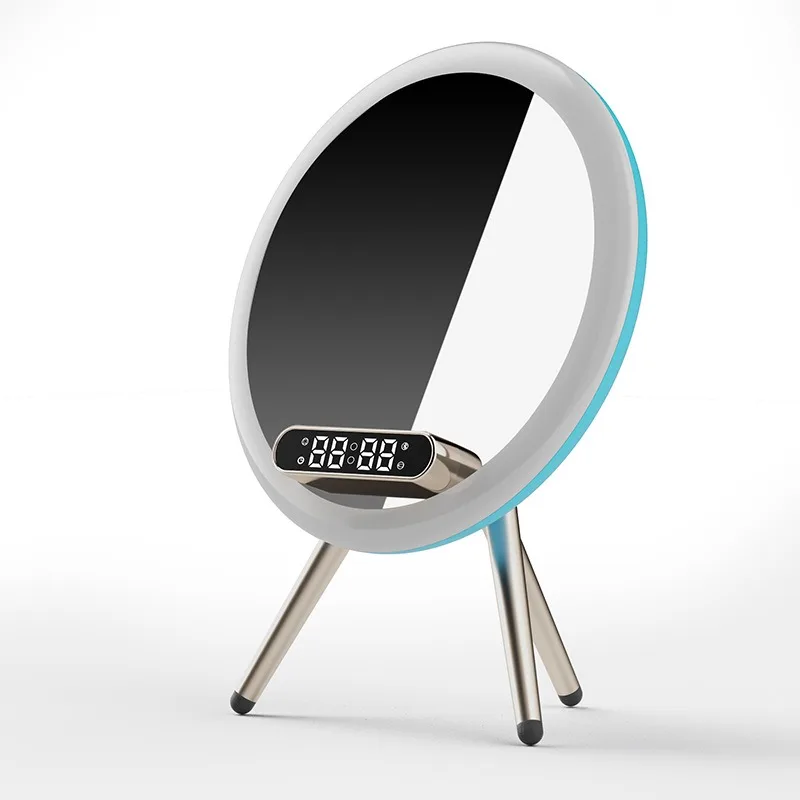 

Multifunctional beauty mirror Bluetooth speaker wireless charging mobile phone holder card clock alarm clock birthday gift