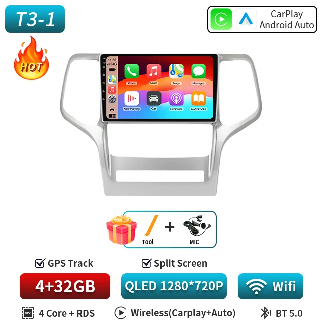ジープ グランドチェロキー WK2 2008-2013用 Android 16 ワイヤレス