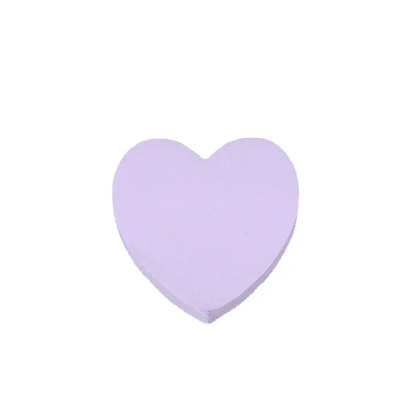 100sheets/pc Memo Pad Solid Color Heart Shaped Notepad for Staff Students Stationery Sticky Note Writing Pads Note Pad image 5