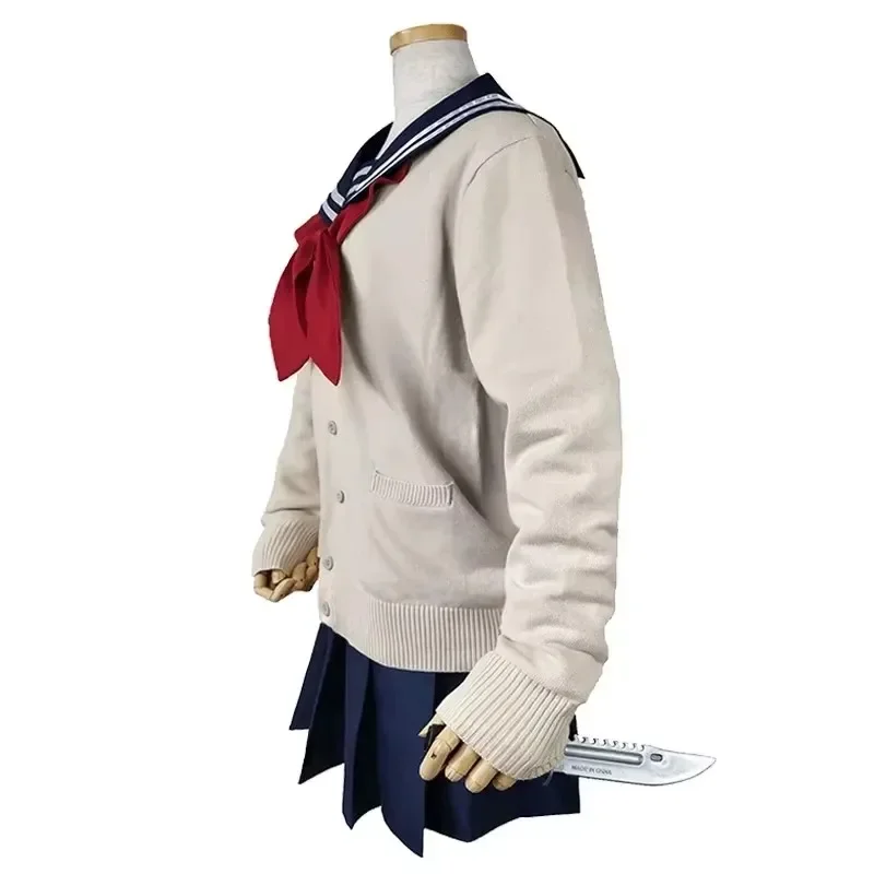 Disfraz de My Hero Academia para Halloween, disfraz de Anime Boku No Hero Academia Himiko Toga JK, uniforme, suéter, abrigo, peluca, disfraces
