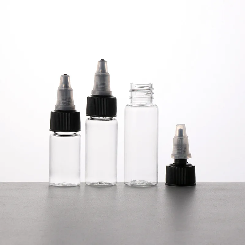 100 peças 30ml/60ml/100ml/120ml vazio plástico pet torção tampa superior garrafa conta-gotas tinta de tatuagem e recipiente de distribuição de óleo líquido