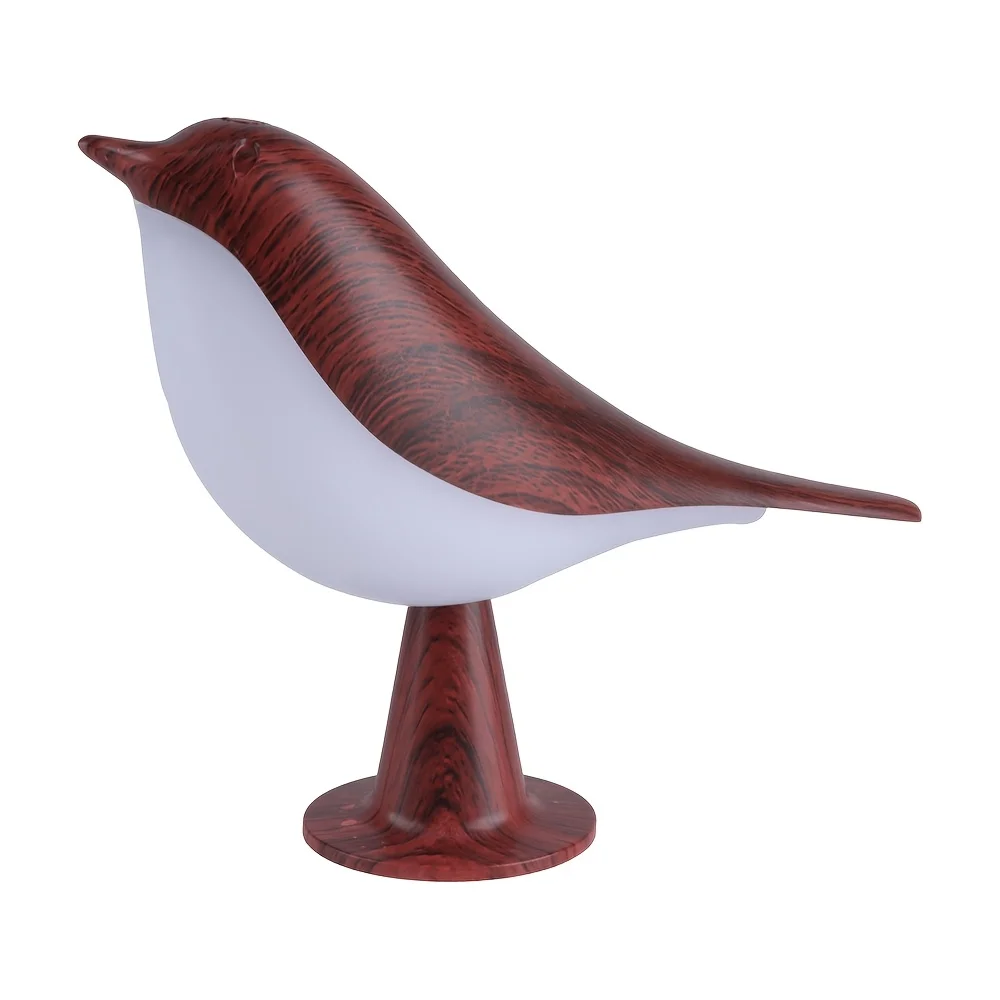 A cute LED night lamp featuring a small bird design, a three-adjustable-setting bedside lamp, an artistic, rechargeable, touch-o