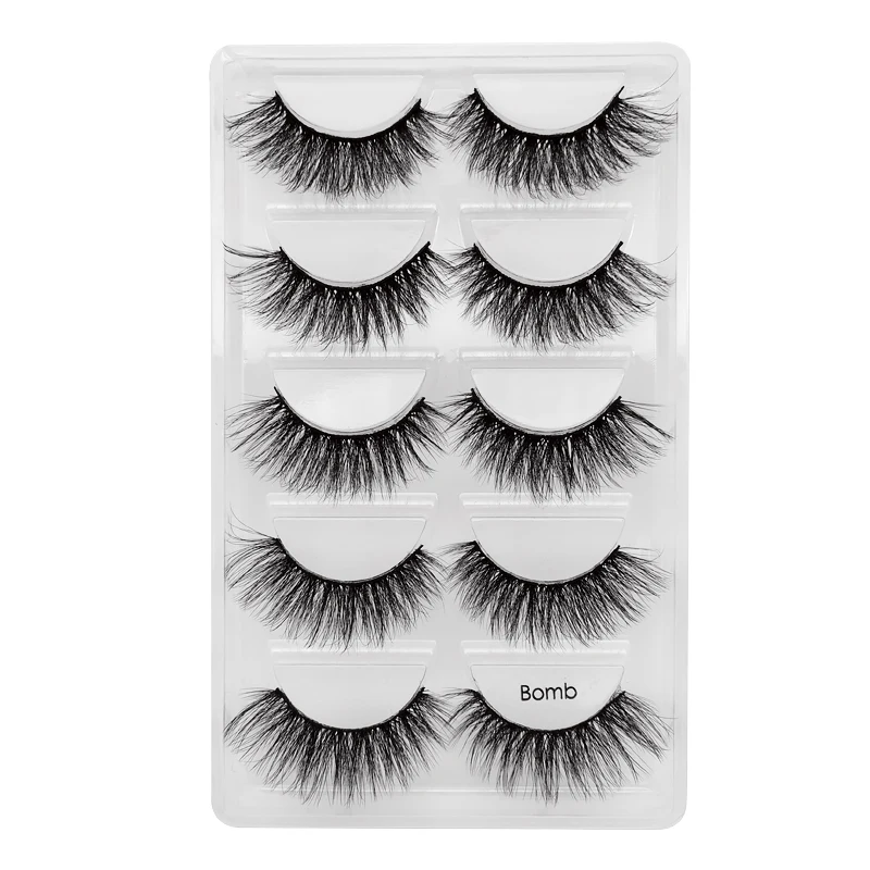 YSDO 3/5 Pares de Pestañas Postizas 3D de Visón con Ala, Volumen Grueso Dramático, Pestañas Postizas para Look Mejorado, Maquillaje Natural 3