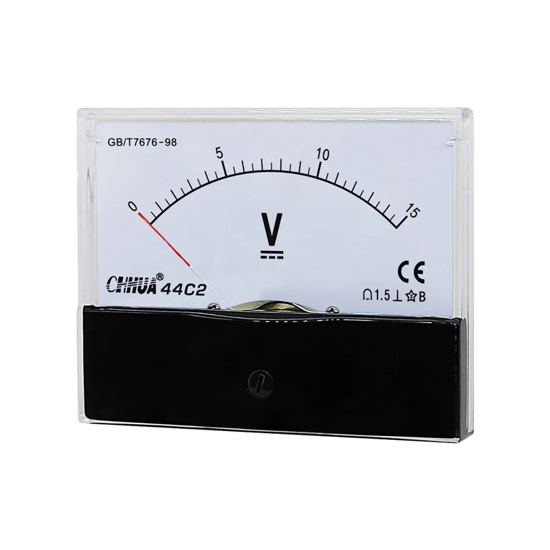 CHHUA 44C2 DC Analog Voltmeter Panel Meter Volt Meter Voltage Measurement Tools 1V2V3V5V10V15V20V30V50V100V150V250V300V450V500V