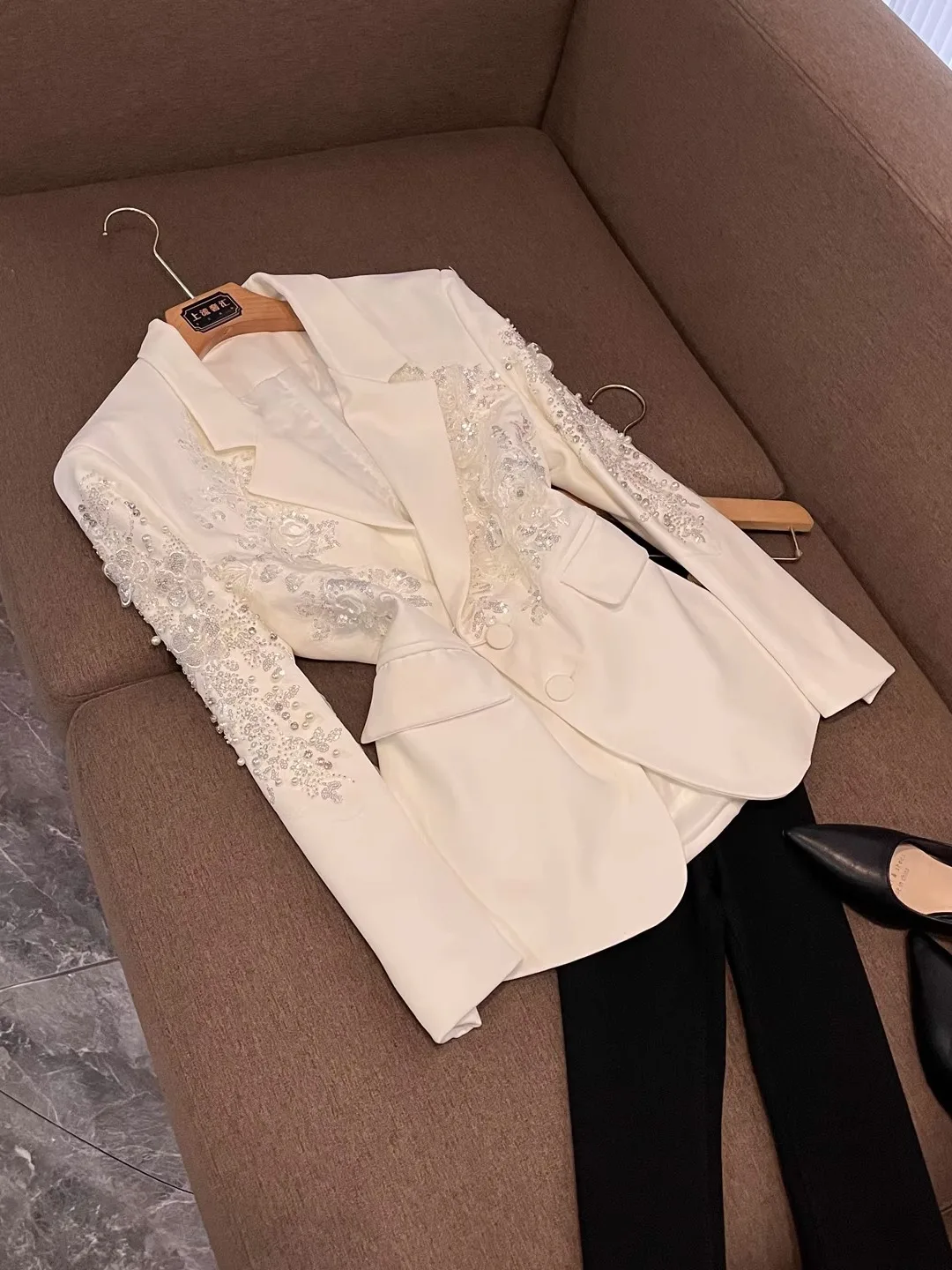 

2025 Design Sensation Wedding Dr Embroidered Sequin 3D iny Blouse Heavy Work Suiting Jaet X53 Women's Faion