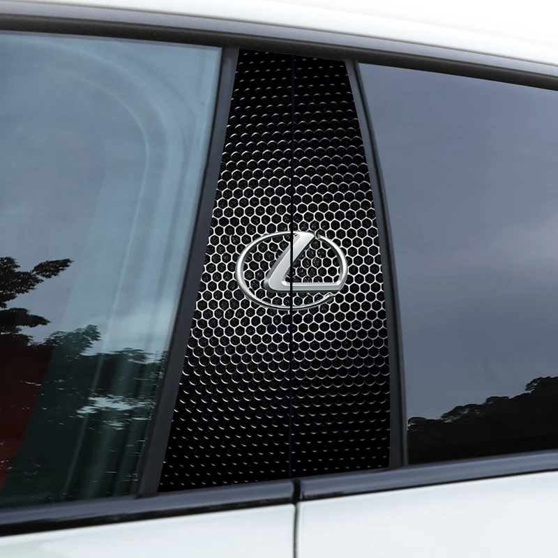 

2 шт., защитная пленка для центральной стойки автомобиля, ПЭТ, наклейка против царапин, наклейка для Lexus F SPORT GX460 Ct200h IS250 ES 220D IS200 Fsport