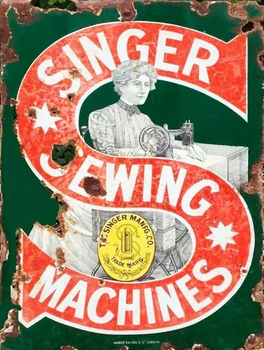 Singer Nähmaschine, Metallschild/Plakette im Retro-Vintage-Stil, Man Cave Garage, A4