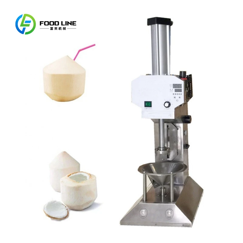 Automatic Young Green Coconut Skin Removing Cutting Peeling and Trimming Machine