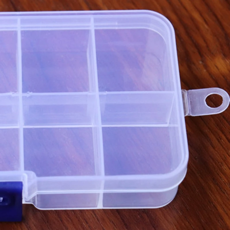 10 Grids Adjustable Transparent Plastic Storage Box for Small Component Jewelry Tool Box Bead Pills Organizer for CASE