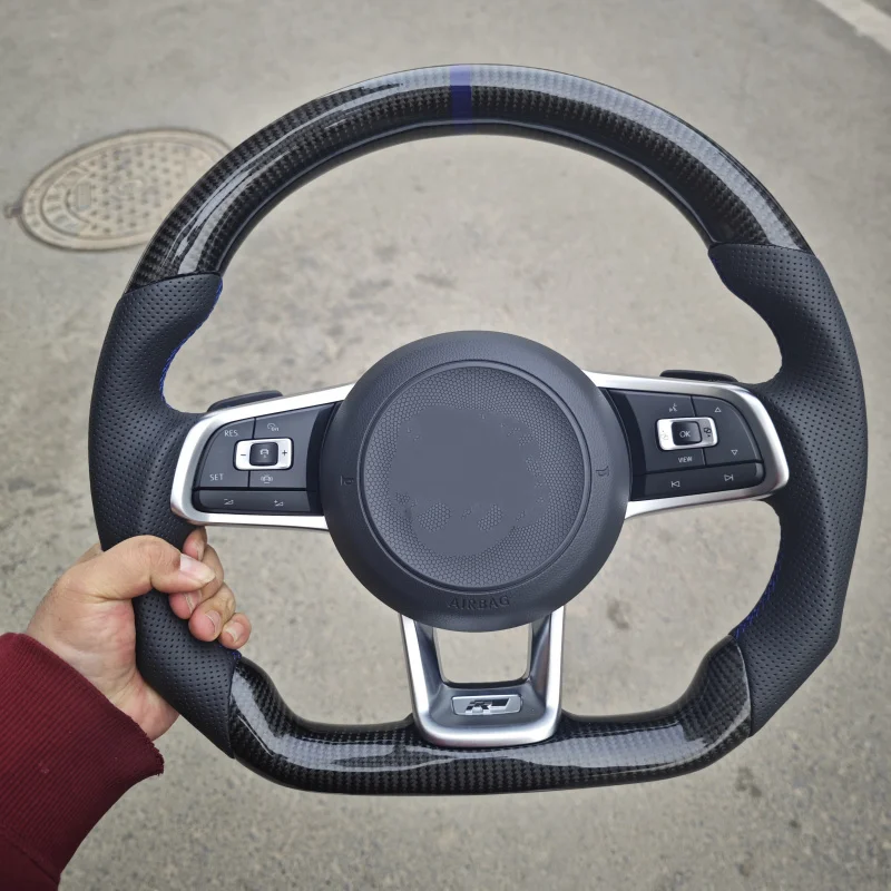 Custom for volkswagen Golf 7 Accessories Steering Wheel for Volkswagens VW Polo Golf R 6 7 8 MK6 MK7 GTi Passat B7 B8 Jetta