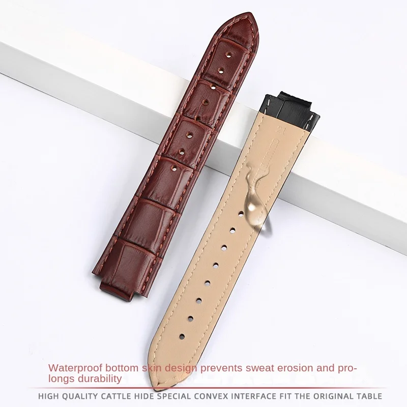 For LV Watch Raised Mouth for Louis Vuitton Tambour Q1121 Q114k Dedicated Watchband Cowhide watch strap Men Women with tools