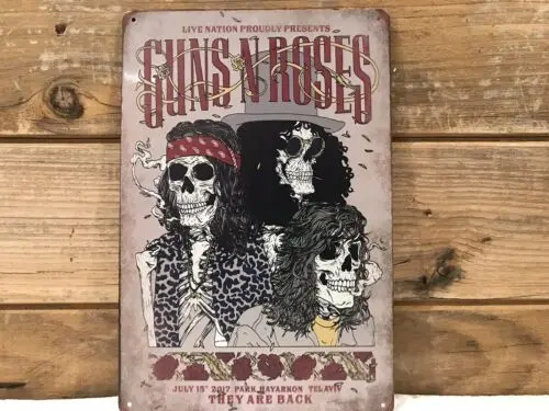 Guns N' Roses GN'R July 2017 Tel Aviv Repro Tin Metal sign 8