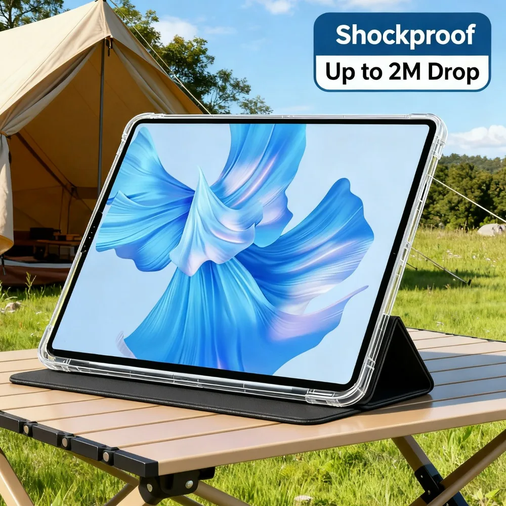 For IPad 11 Tablet Case 11 Inch Auto Wake Stand Tablet Cover for IPad Air 7 11inch/13inch Magnetic Case with Hidden Pencil Slot