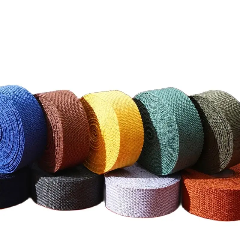 Cotton Webbing Strap Canvas Ribbon For Knapsack Strapping Bags Crafts Diy Belt Bag Dog Accessories 20/25/32/38/50mm 3m/lot